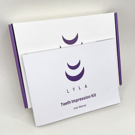 LYLA Teeth Impression Kit with user manual on a white background